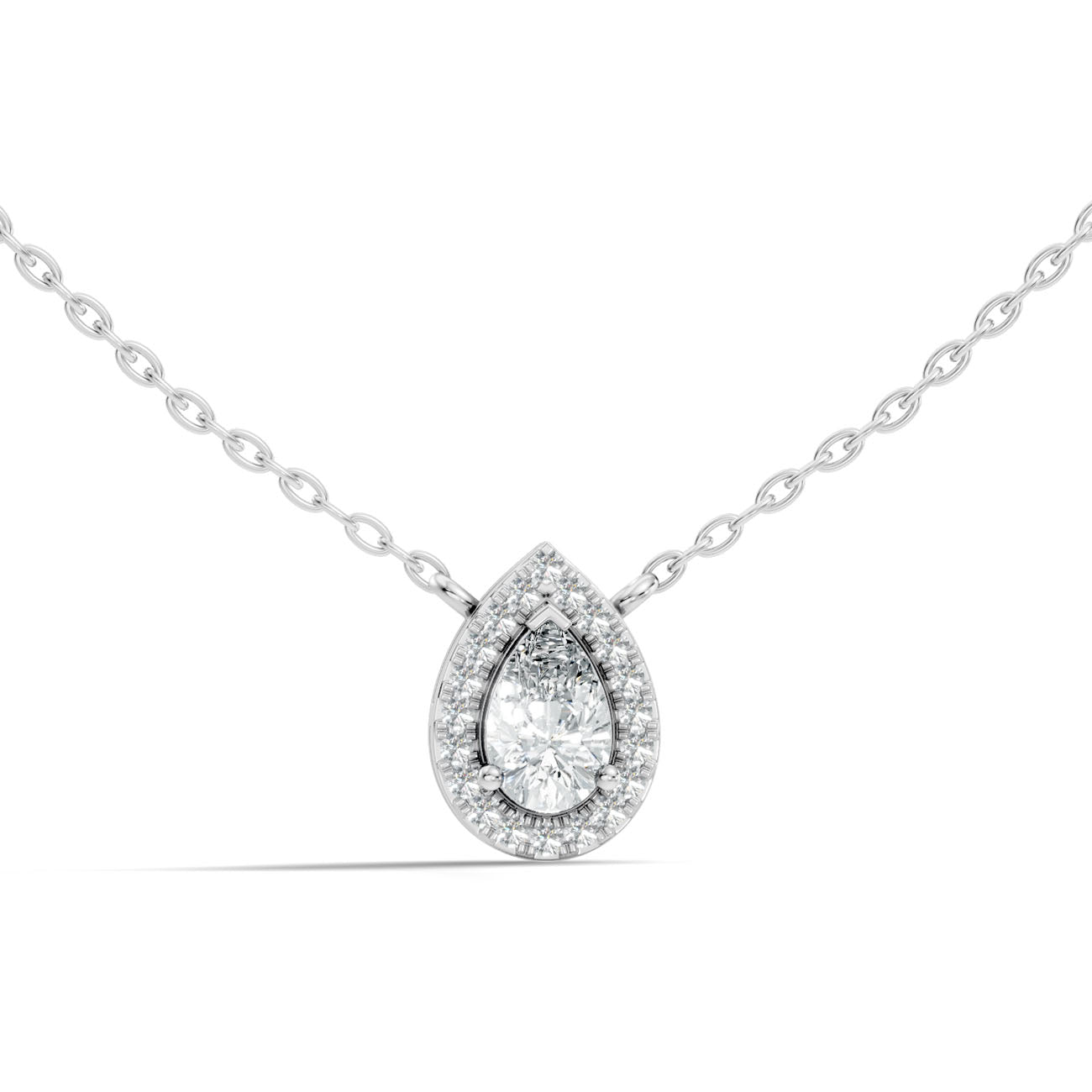 .60 Ct. Pear-Shaped Diamond Double Halo Pendant Necklace (GJSPD-49)