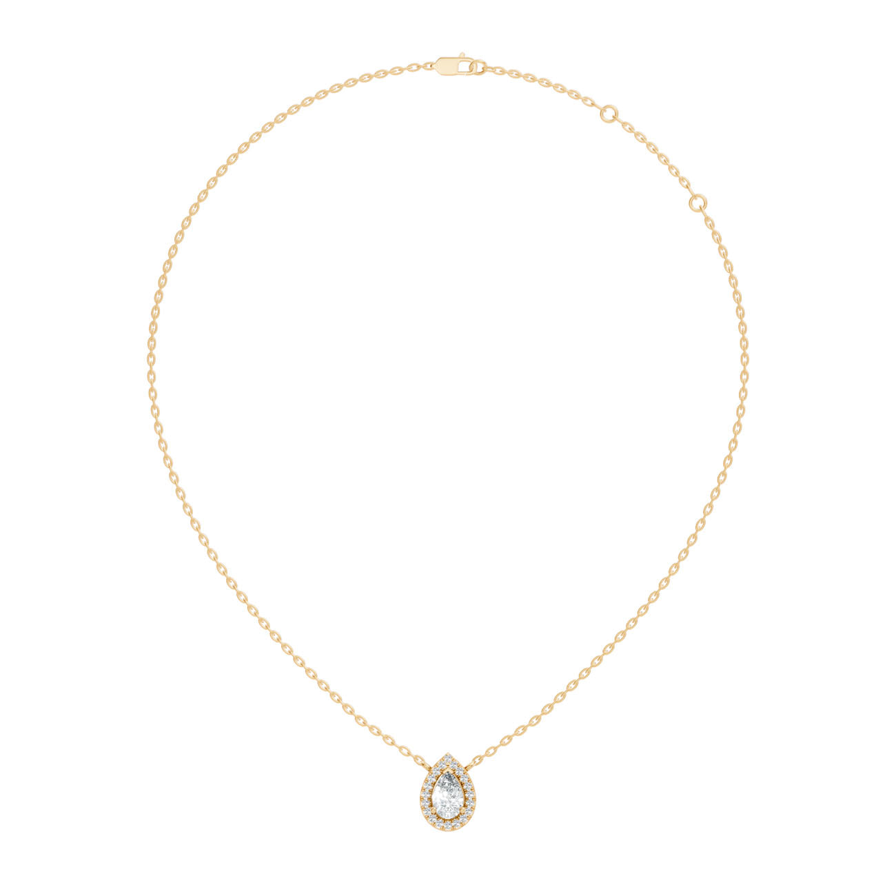 .60 Ct. Pear-Shaped Diamond Double Halo Pendant Necklace (GJSPD-49) 7