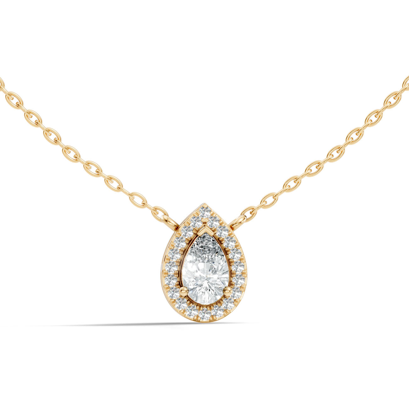 .60 Ct. Pear-Shaped Diamond Double Halo Pendant Necklace (GJSPD-49) 8
