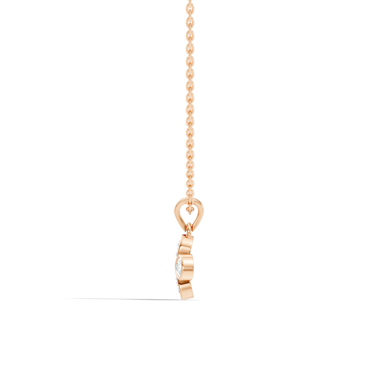 .50 Ct. Pear-Shaped Diamond Four-Petal Pendant Necklace in Bezel Setting (GJSPD-54) 3