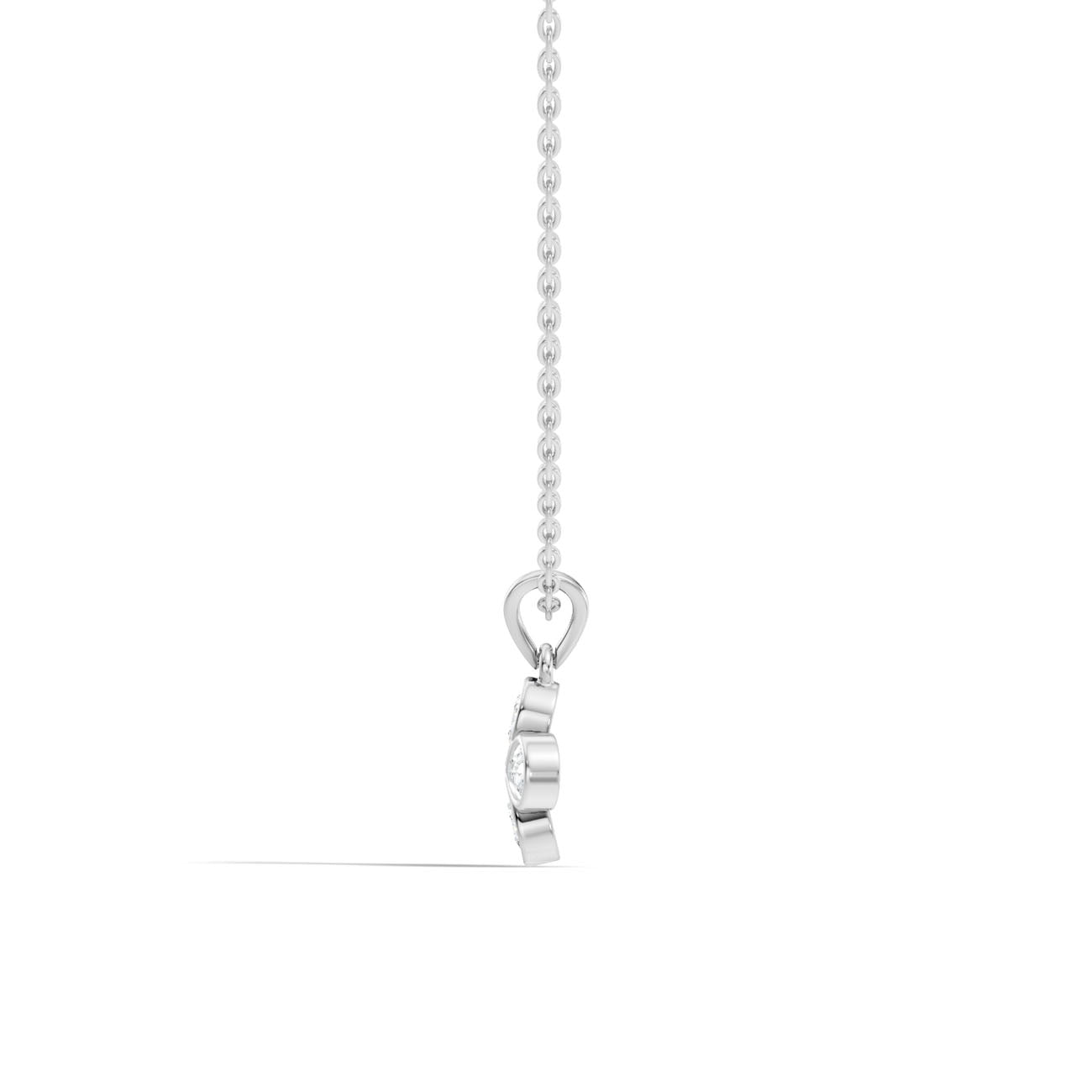 .50 Ct. Pear-Shaped Diamond Four-Petal Pendant Necklace in Bezel Setting (GJSPD-54) 6