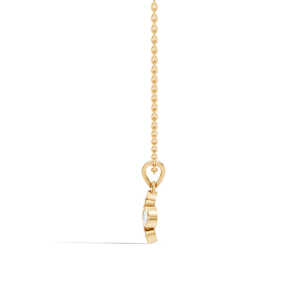 .50 Ct. Pear-Shaped Diamond Four-Petal Pendant Necklace in Bezel Setting (GJSPD-54) 9