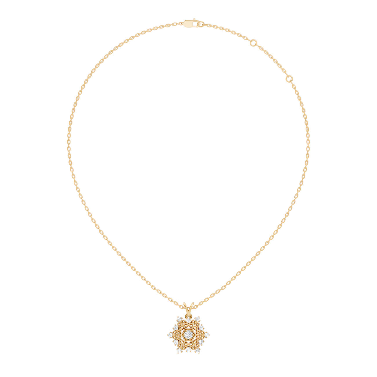 .32 Ct. Vintage-Inspired Round Diamond Filigree Halo Pendant Necklace (GJSPD-57) 7