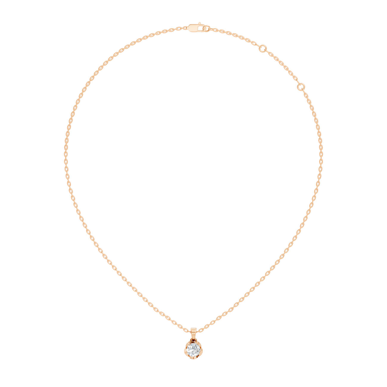.40 Ct. Classic Round Diamond Bezel-Set Solitaire Pendant Necklace (GJSPD-59)