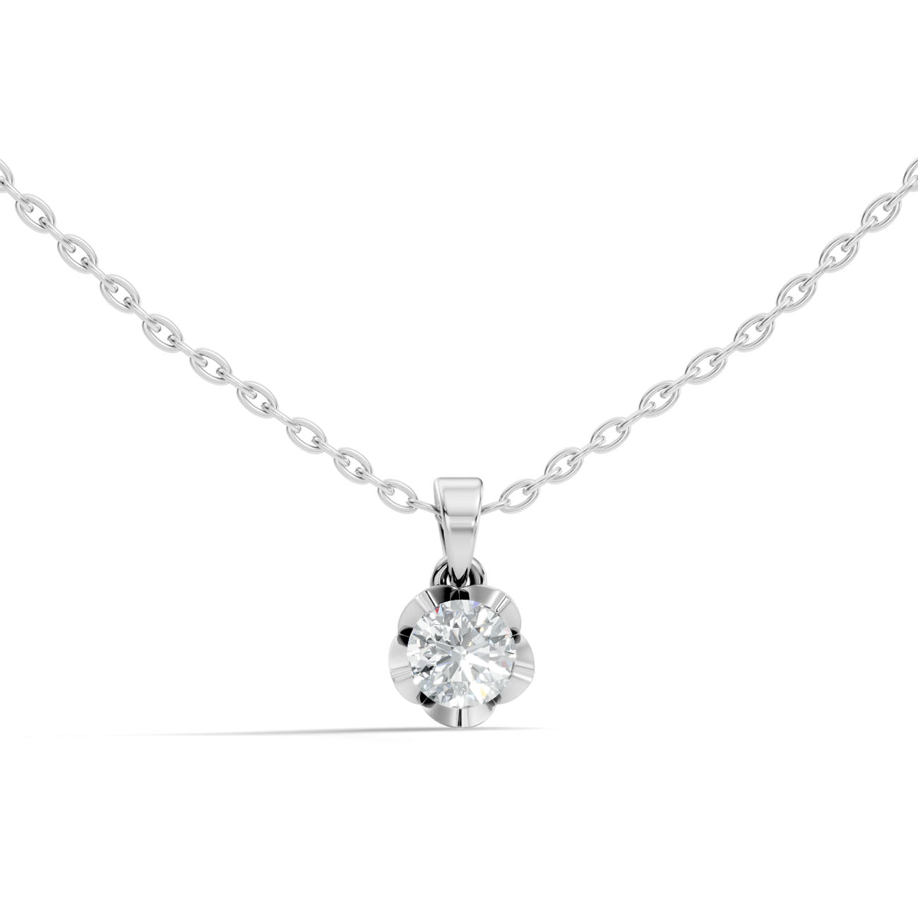 .40 Ct. Classic Round Diamond Bezel-Set Solitaire Pendant Necklace (GJSPD-59)
