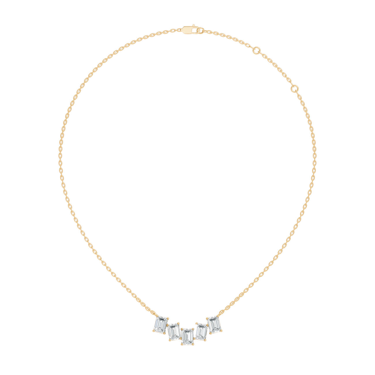 2.40 Ct. Five-Stone Emerald-Cut Diamond Bar Pendant Necklace (GJSPD-66) 7