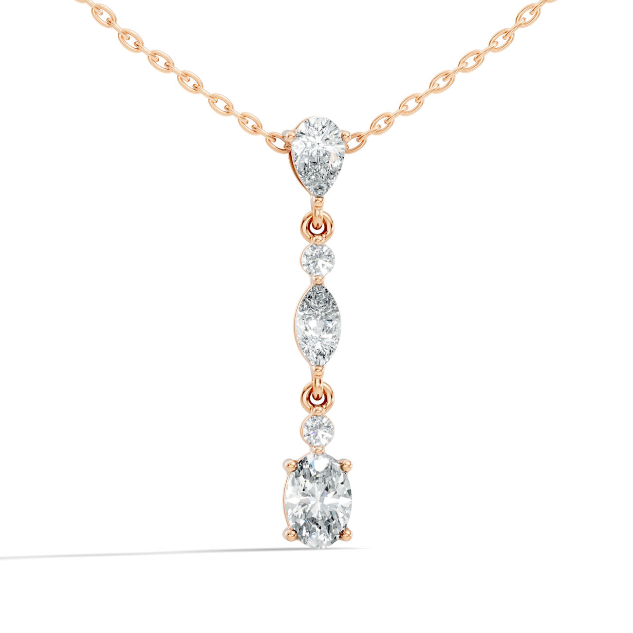1.00 Ct. Mixed-Shape Diamond Drop Pendant Necklace (GJSPD-69) 4