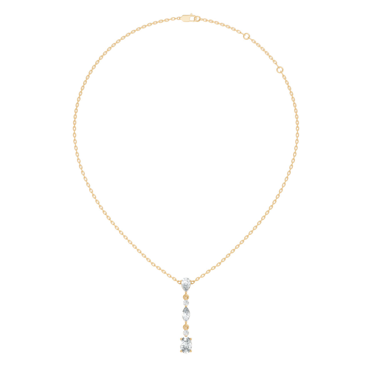 1.00 Ct. Mixed-Shape Diamond Drop Pendant Necklace (GJSPD-69) 7