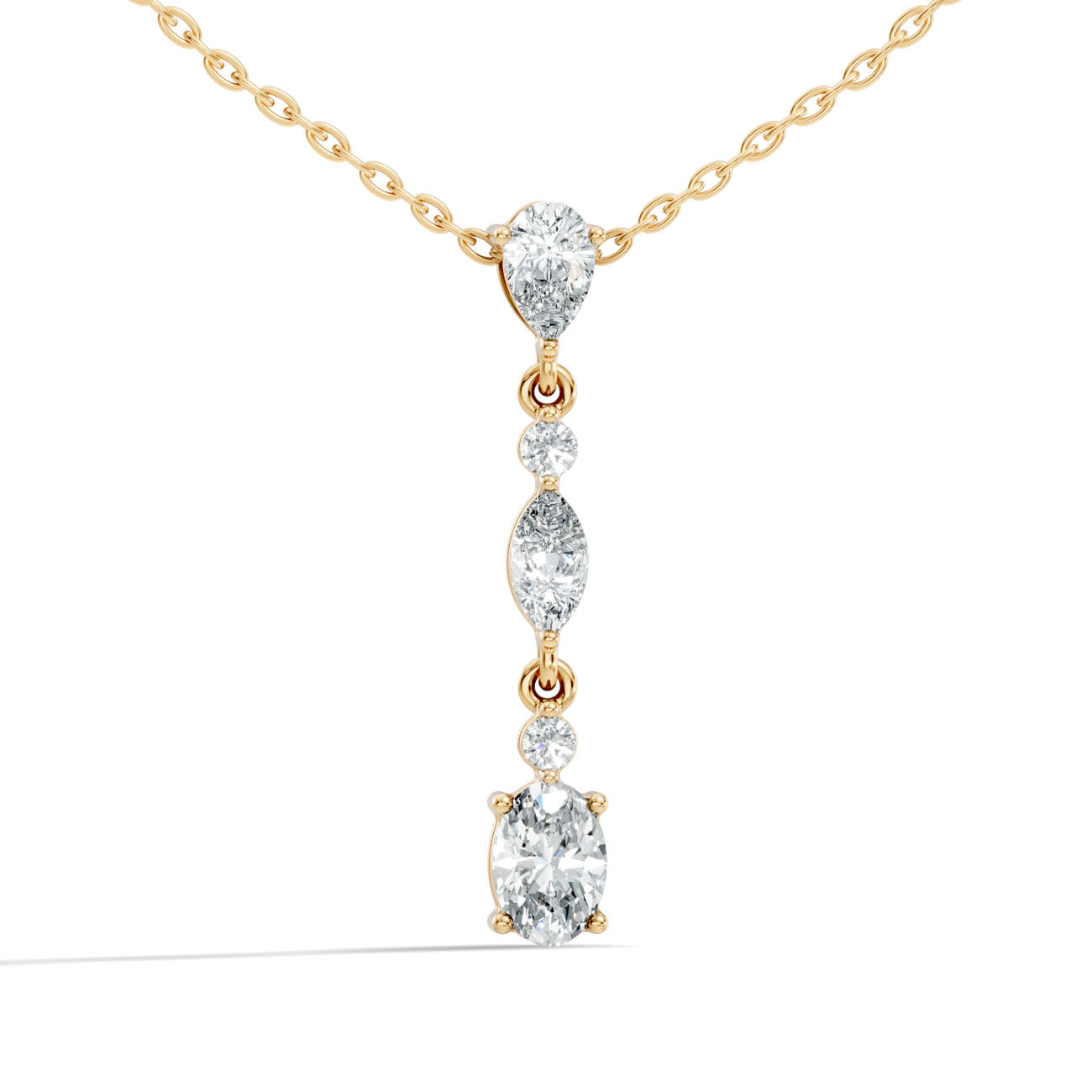 1.00 Ct. Mixed-Shape Diamond Drop Pendant Necklace (GJSPD-69) 8