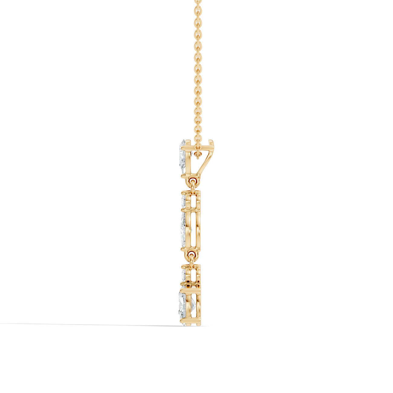 1.00 Ct. Mixed-Shape Diamond Drop Pendant Necklace (GJSPD-69) 9