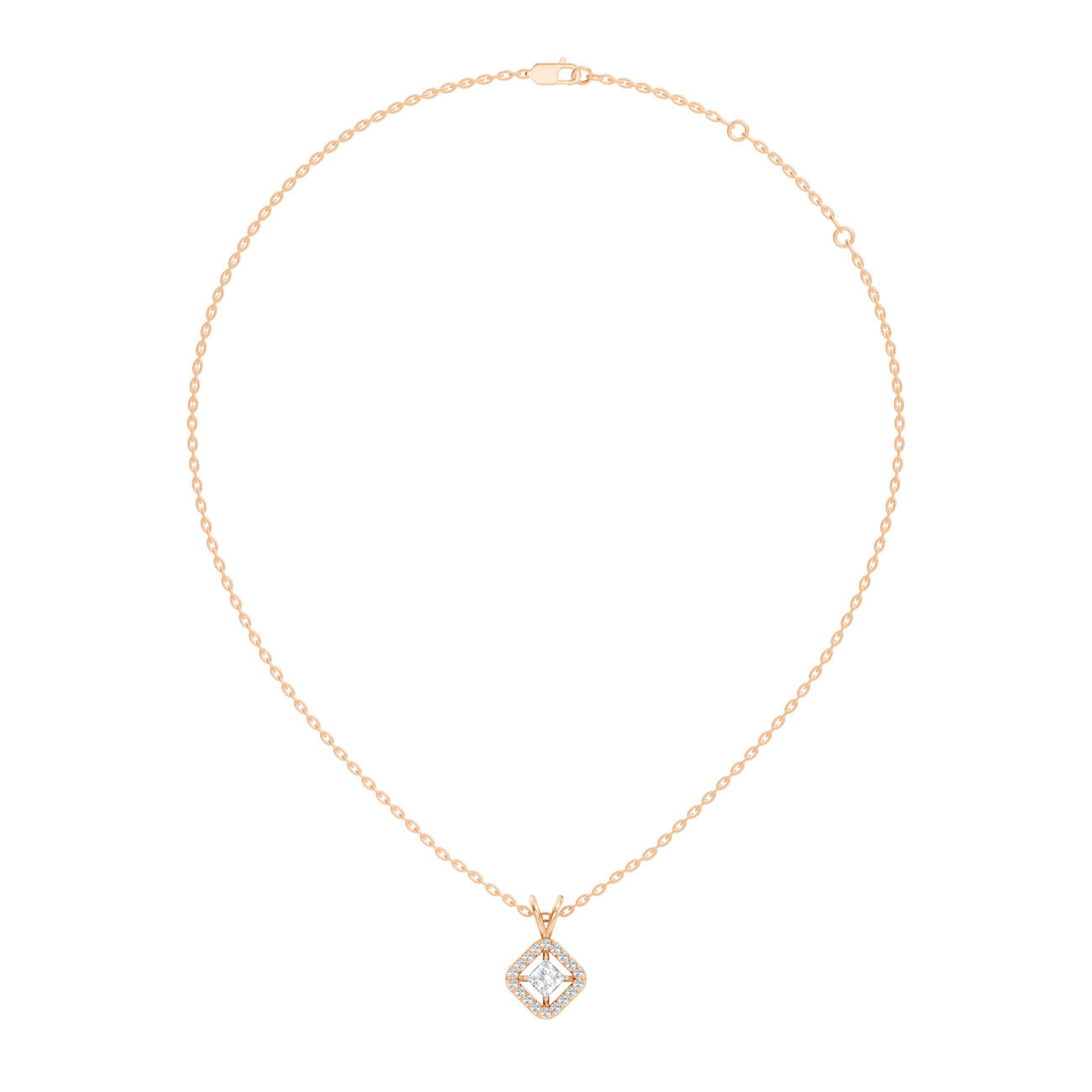 .45 Ct. Princess-Cut Diamond Halo Pendant Necklace (GJSPD-70) 4