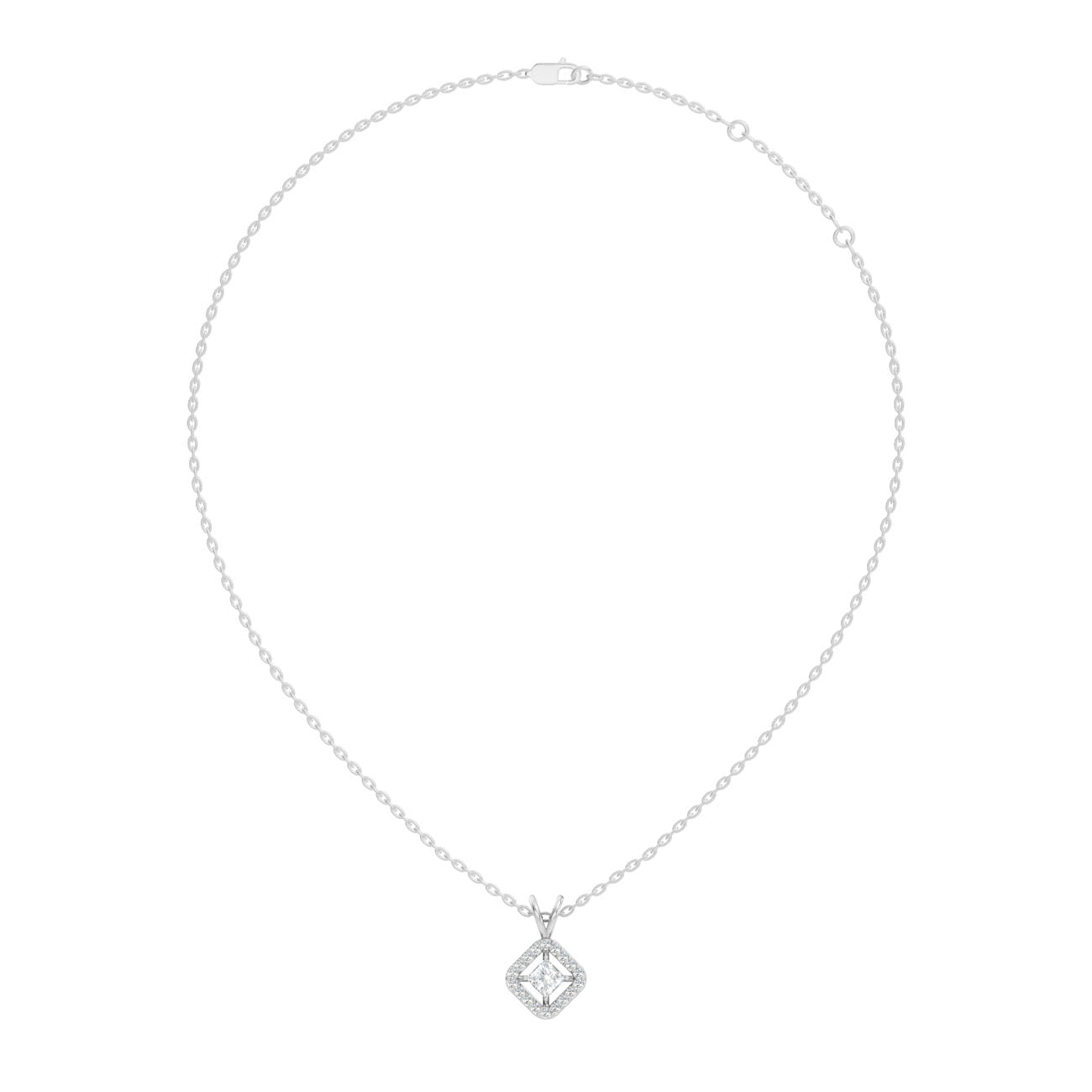 .45 Ct. Princess-Cut Diamond Halo Pendant Necklace (GJSPD-70) 6