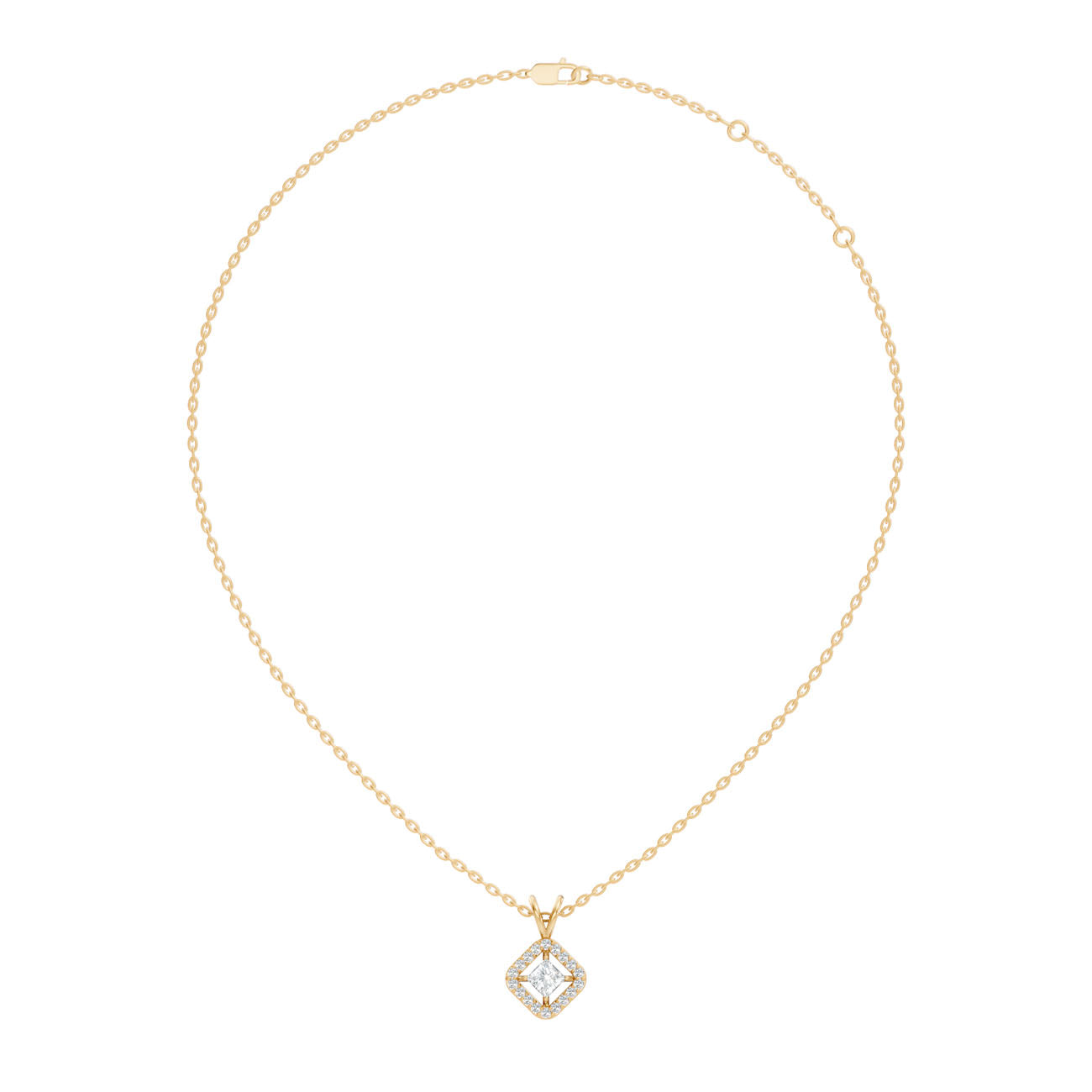 .45 Ct. Princess-Cut Diamond Halo Pendant Necklace (GJSPD-70) 9