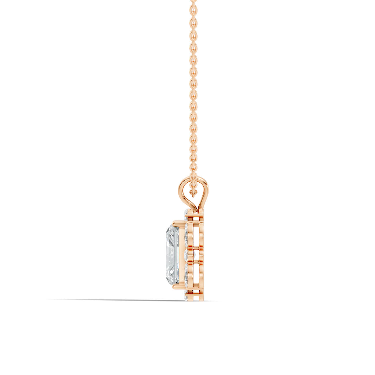 4.65 Ct. Radiant-Cut Diamond Halo Pendant Necklace (GJSPD-71) 9
