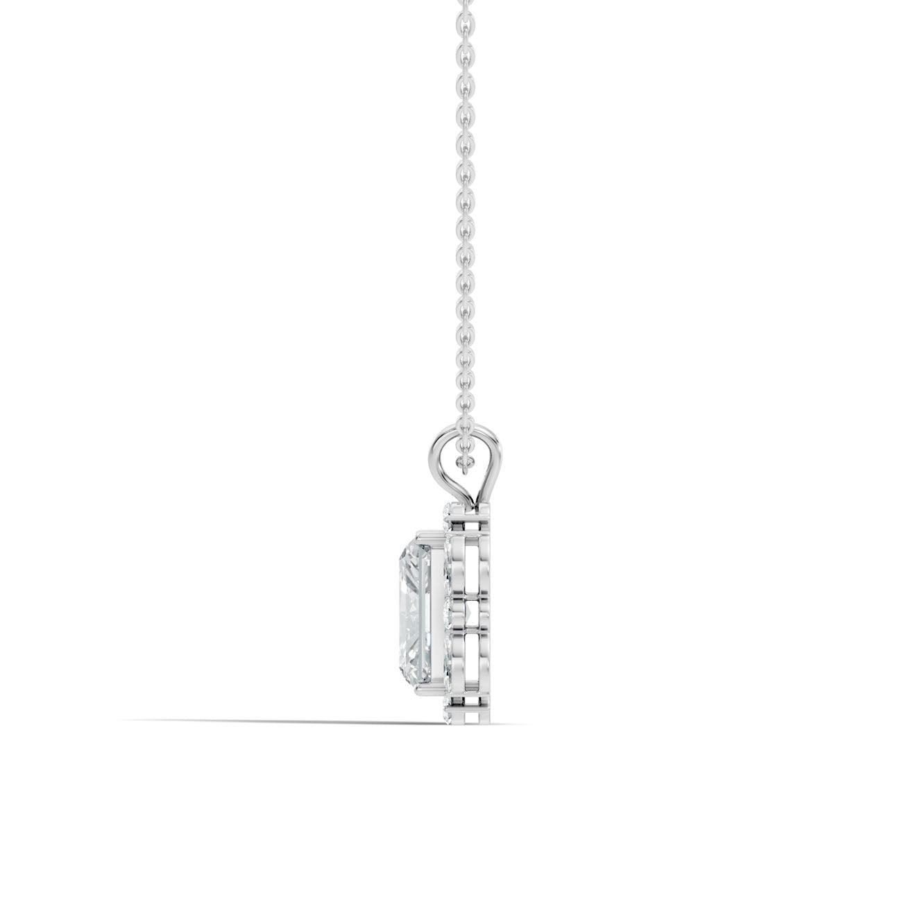 4.65 Ct. Radiant-Cut Diamond Halo Pendant Necklace (GJSPD-71) 3
