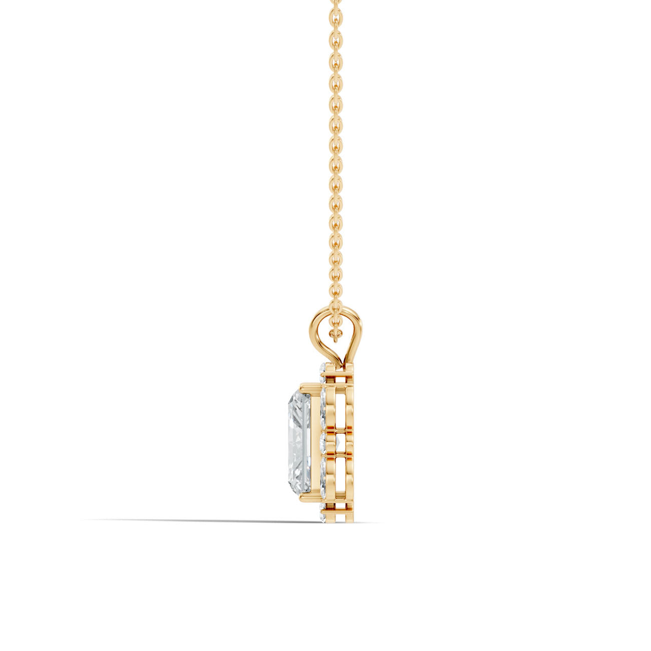 4.65 Ct. Radiant-Cut Diamond Halo Pendant Necklace (GJSPD-71) 6