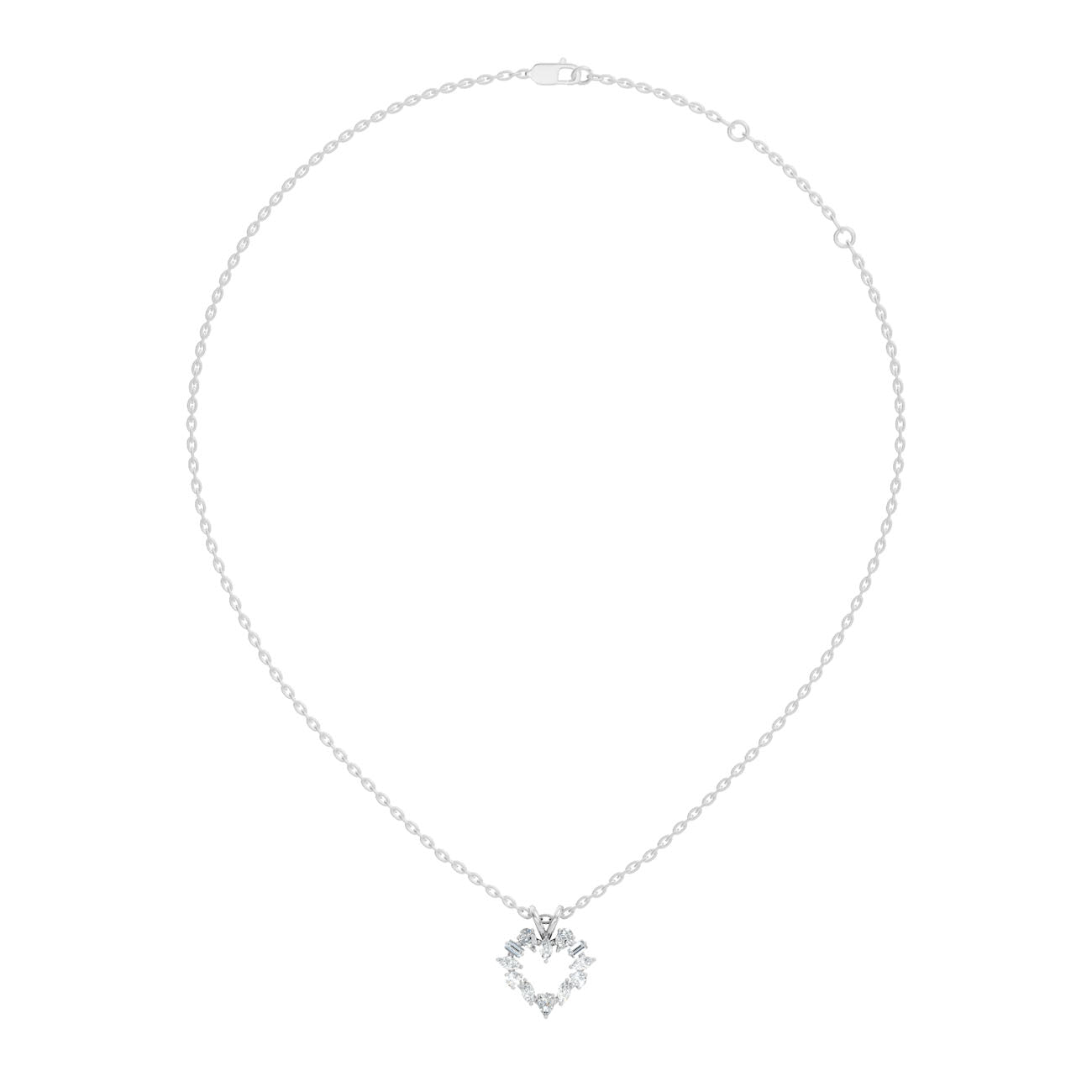 .38 Ct. Mixed-Shape Diamond Open Heart Pendant Necklace (GJSPD-75) 7
