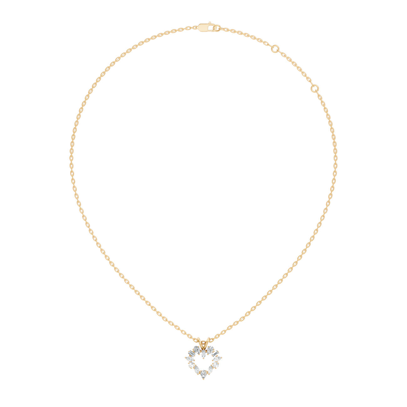 .38 Ct. Mixed-Shape Diamond Open Heart Pendant Necklace (GJSPD-75) 5