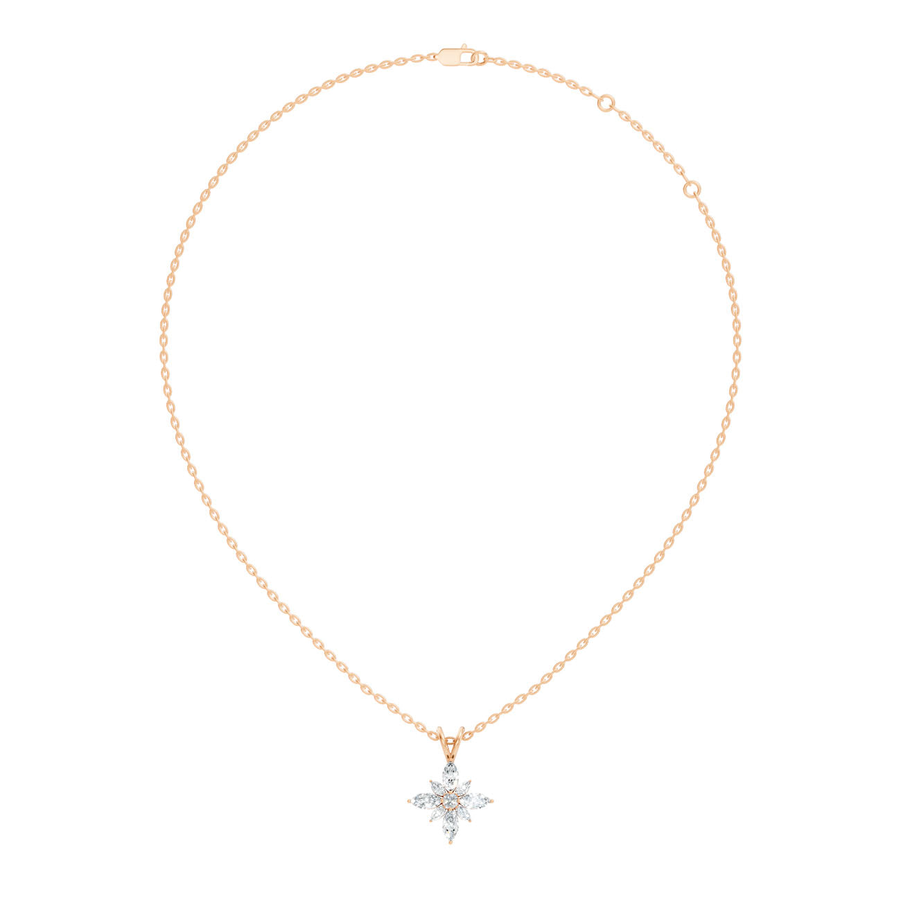 .57 Ct. Marquise Diamond Floral Cluster Pendant Necklace (GJSPD-80)