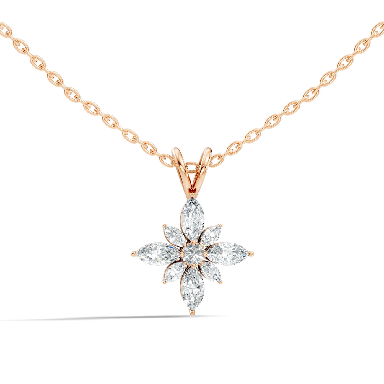 .57 Ct. Marquise Diamond Floral Cluster Pendant Necklace (GJSPD-80) 4