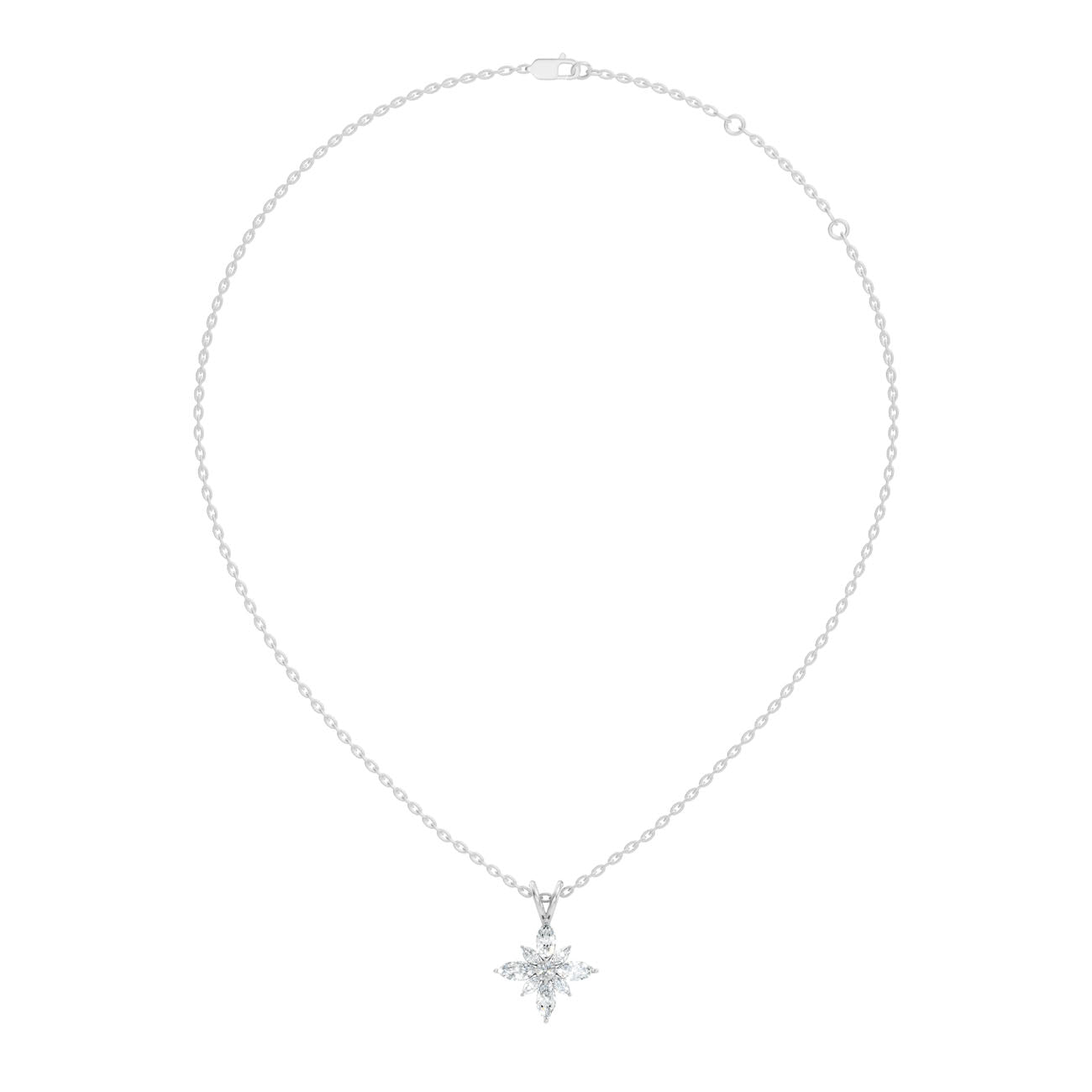 .57 Ct. Marquise Diamond Floral Cluster Pendant Necklace (GJSPD-80) 5