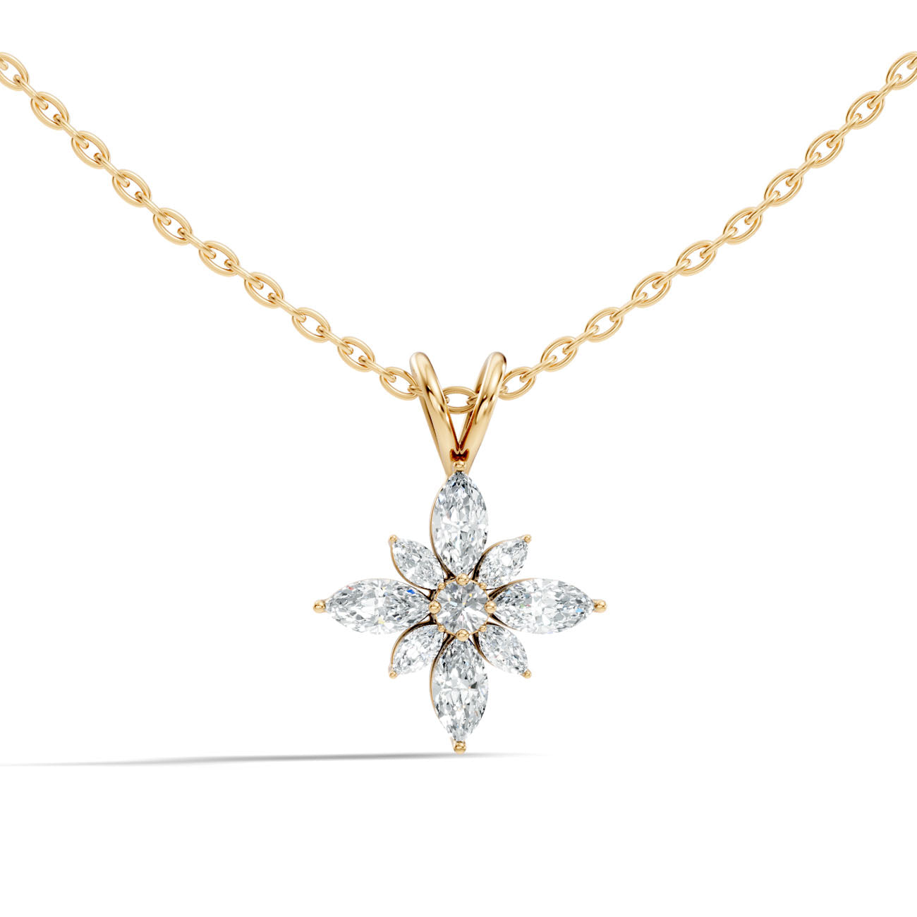 .57 Ct. Marquise Diamond Floral Cluster Pendant Necklace (GJSPD-80) 8