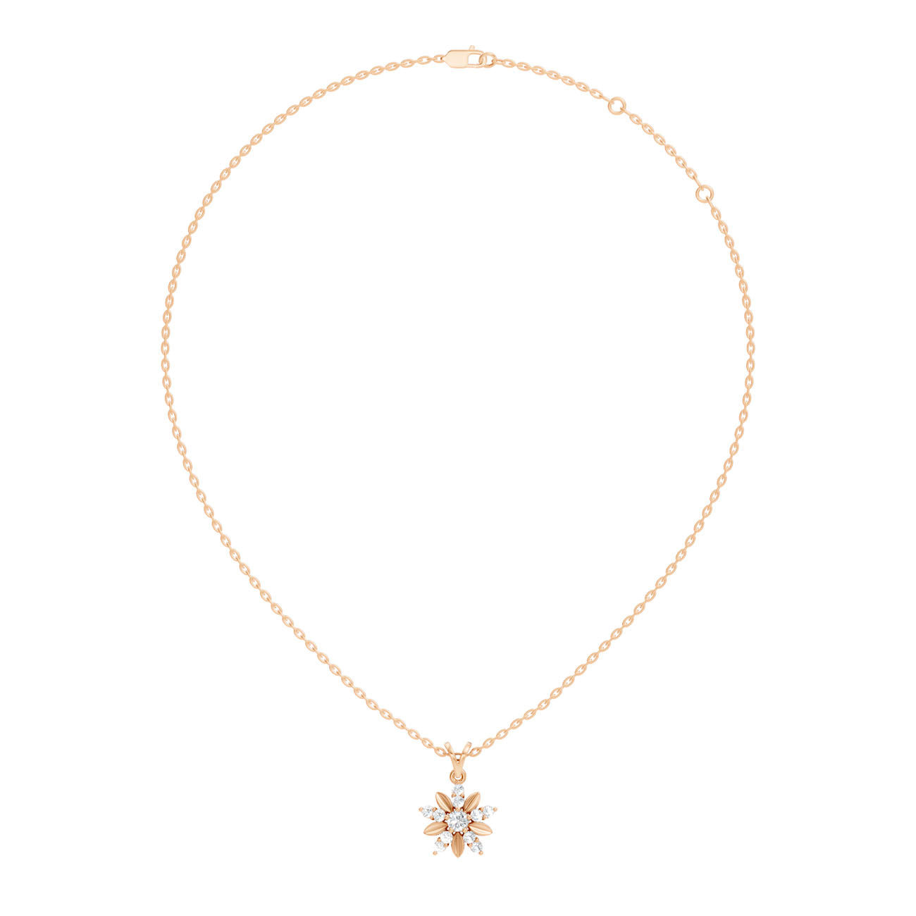 .35 Ct. Diamond Floral Starburst Pendant Necklace (GJSPD-81)