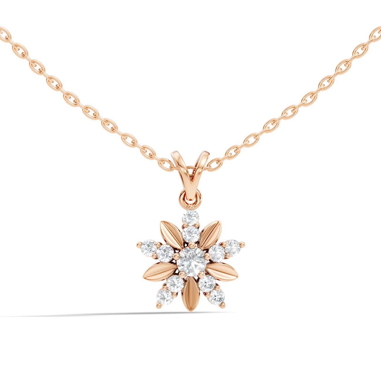 .35 Ct. Diamond Floral Starburst Pendant Necklace (GJSPD-81) 4
