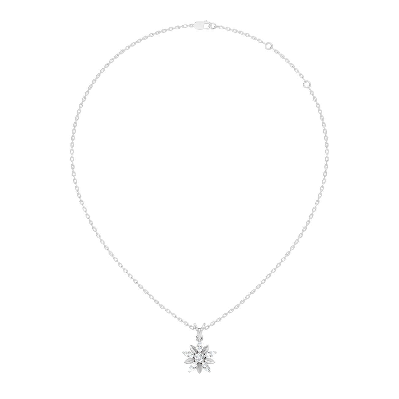 .35 Ct. Diamond Floral Starburst Pendant Necklace (GJSPD-81) 5