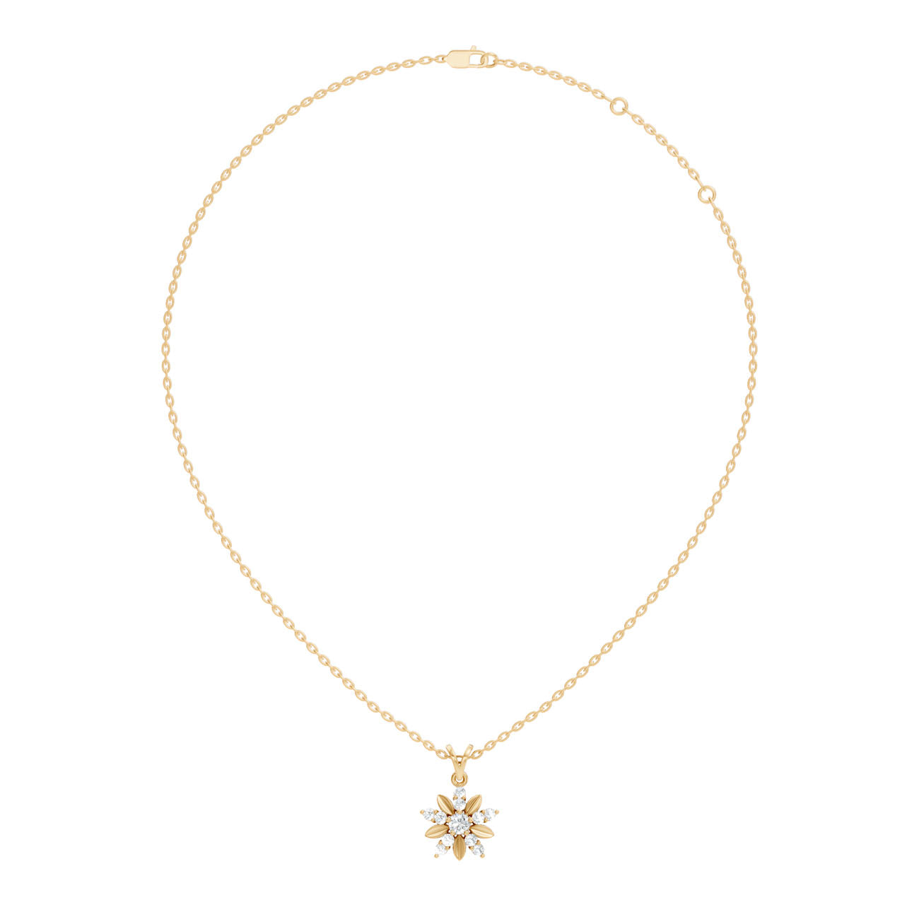 .35 Ct. Diamond Floral Starburst Pendant Necklace (GJSPD-81) 7