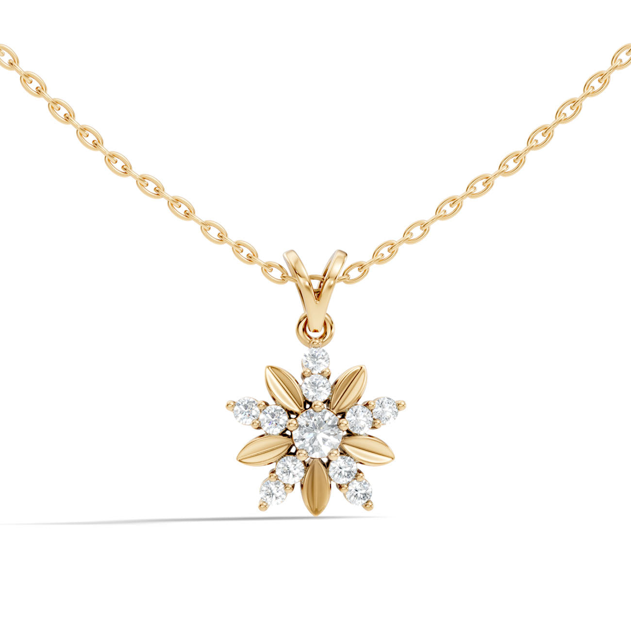 .35 Ct. Diamond Floral Starburst Pendant Necklace (GJSPD-81) 8