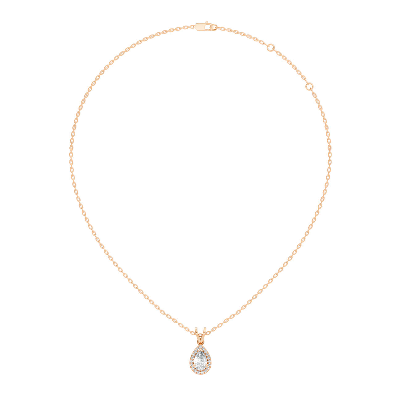 .56 Ct. Pear-Shaped Diamond Halo Pendant Necklace (GJSPD-97) 9
