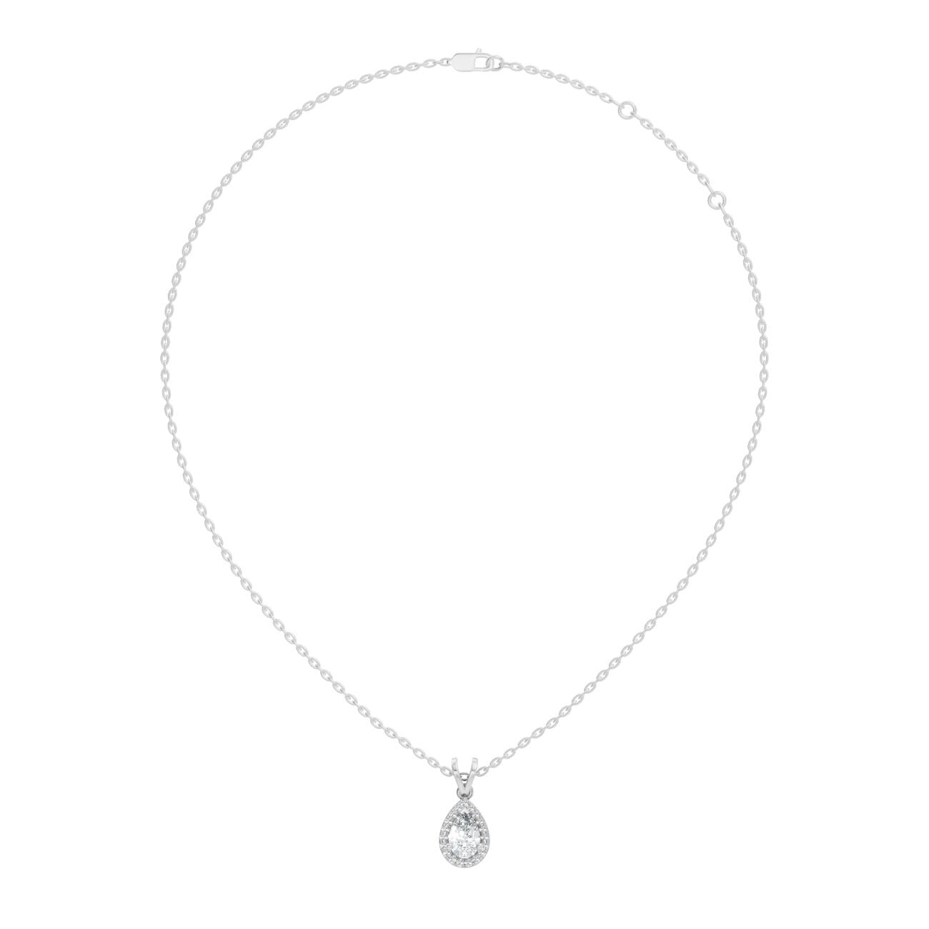 .56 Ct. Pear-Shaped Diamond Halo Pendant Necklace (GJSPD-97) 4