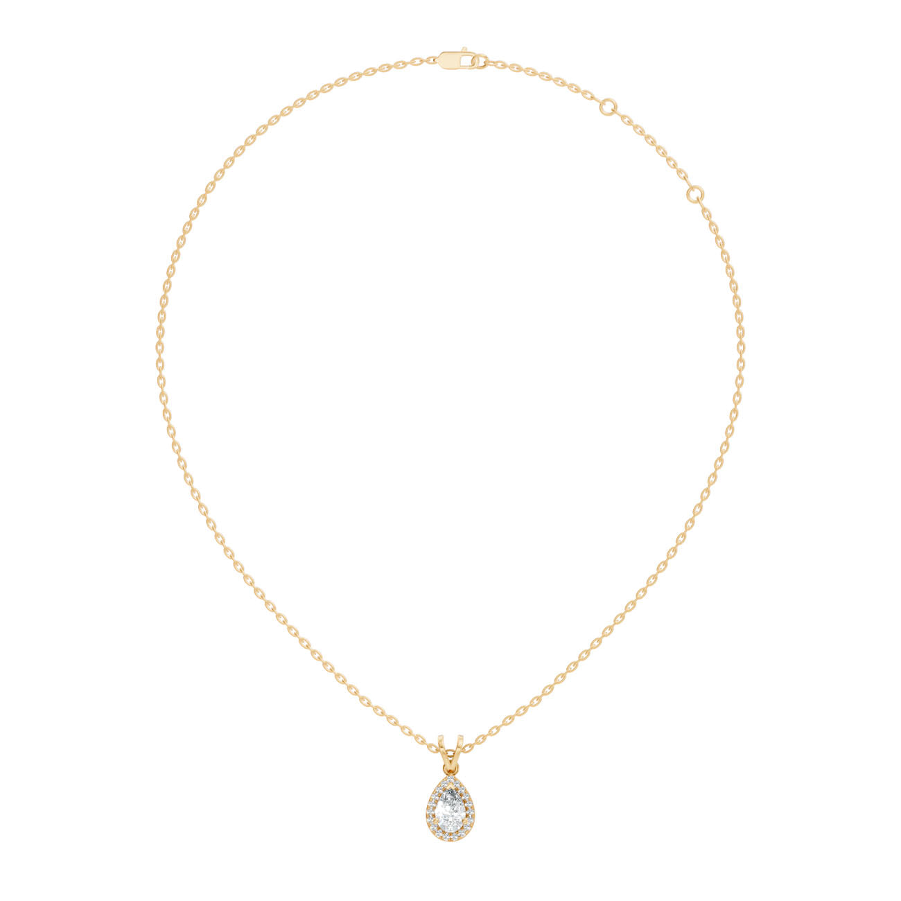 .56 Ct. Pear-Shaped Diamond Halo Pendant Necklace (GJSPD-97) 6