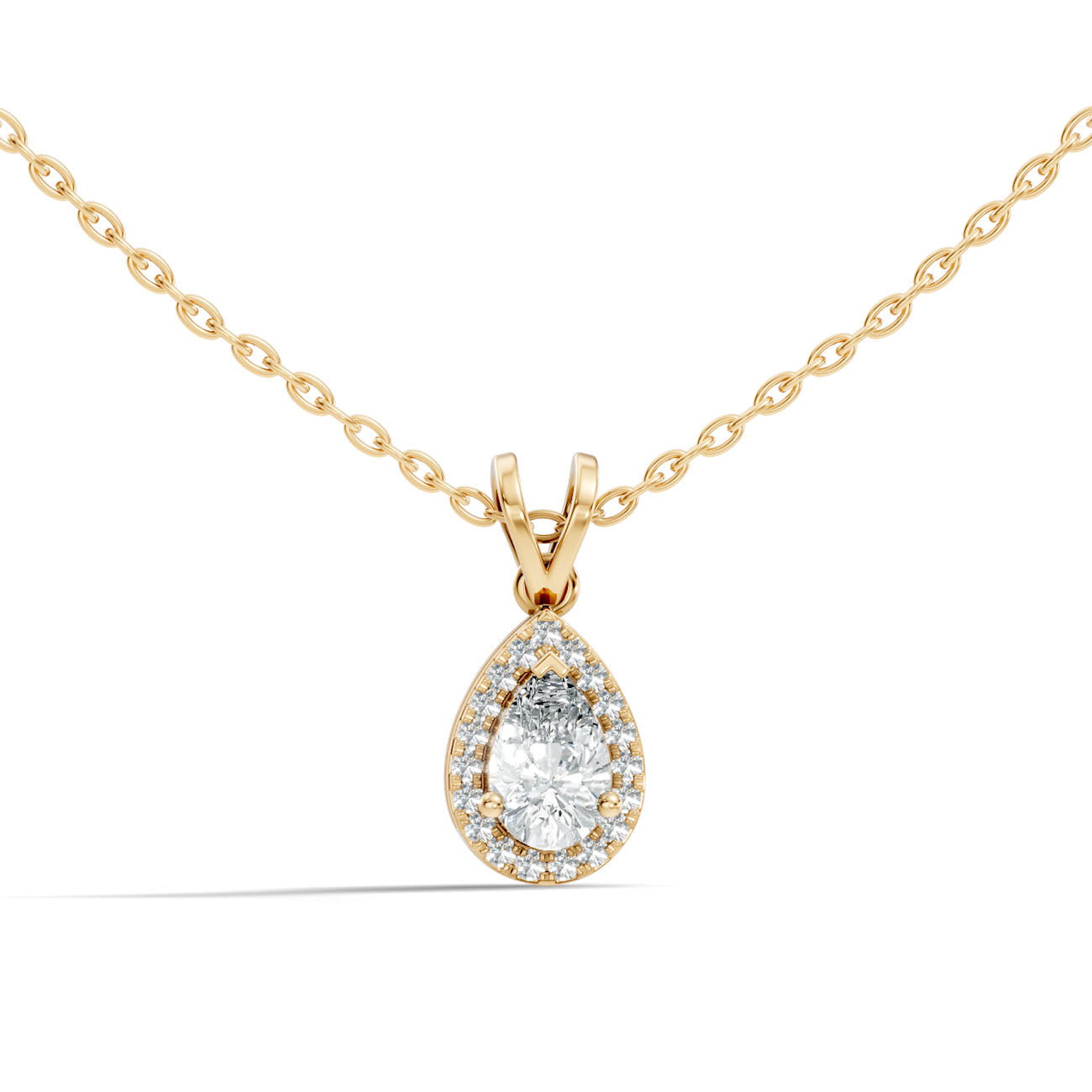 .56 Ct. Pear-Shaped Diamond Halo Pendant Necklace (GJSPD-97) 7