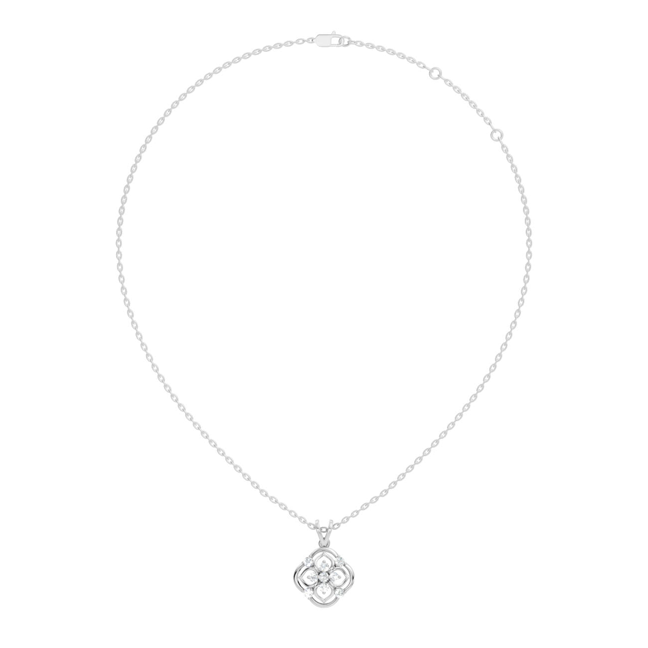 .32 Ct. Diamond Quatrefoil Floral Pendant Necklace (GJSPD-98) 5