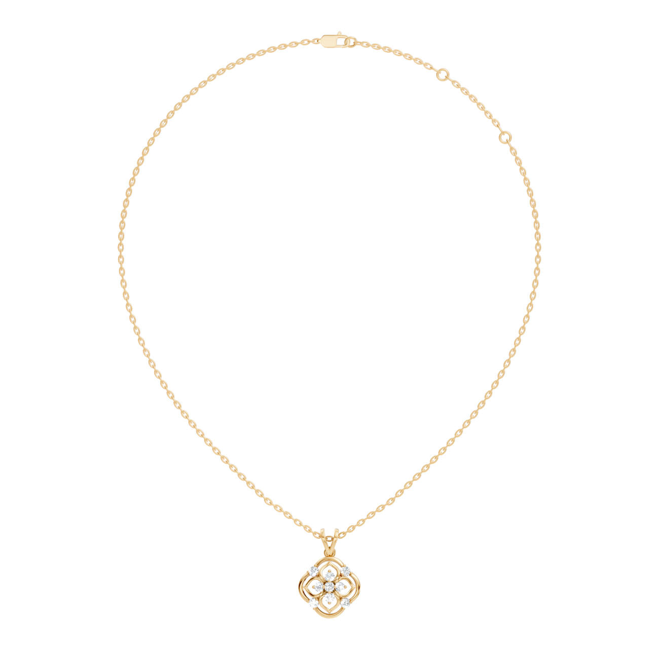 .32 Ct. Diamond Quatrefoil Floral Pendant Necklace (GJSPD-98) 7
