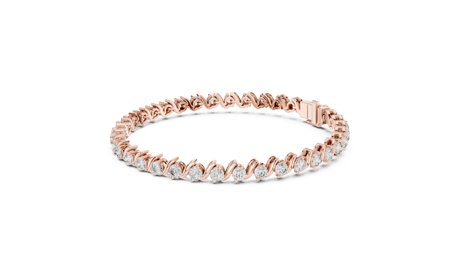 3.60 Ct. Twist Link Round Diamond Bracelet (GLBR-0003) 9