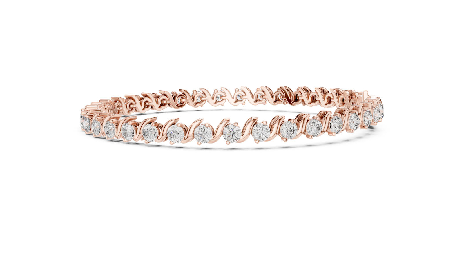 3.60 Ct. Twist Link Round Diamond Bracelet (GLBR-0003) 11