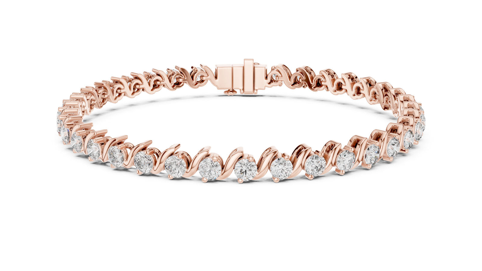 3.60 Ct. Twist Link Round Diamond Bracelet (GLBR-0003) 12