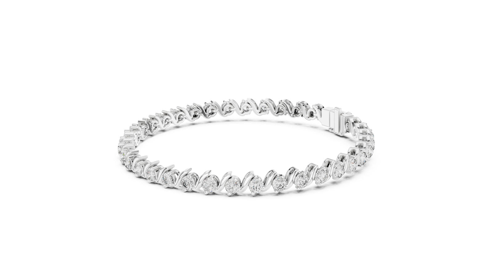 3.60 Ct. Twist Link Round Diamond Bracelet (GLBR-0003)