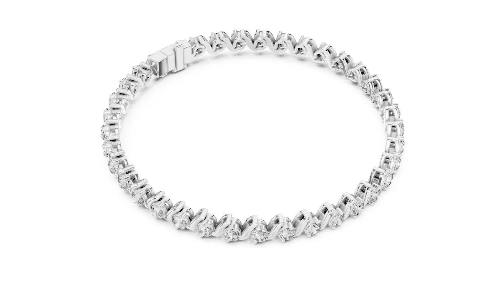 3.60 Ct. Twist Link Round Diamond Bracelet (GLBR-0003) 7