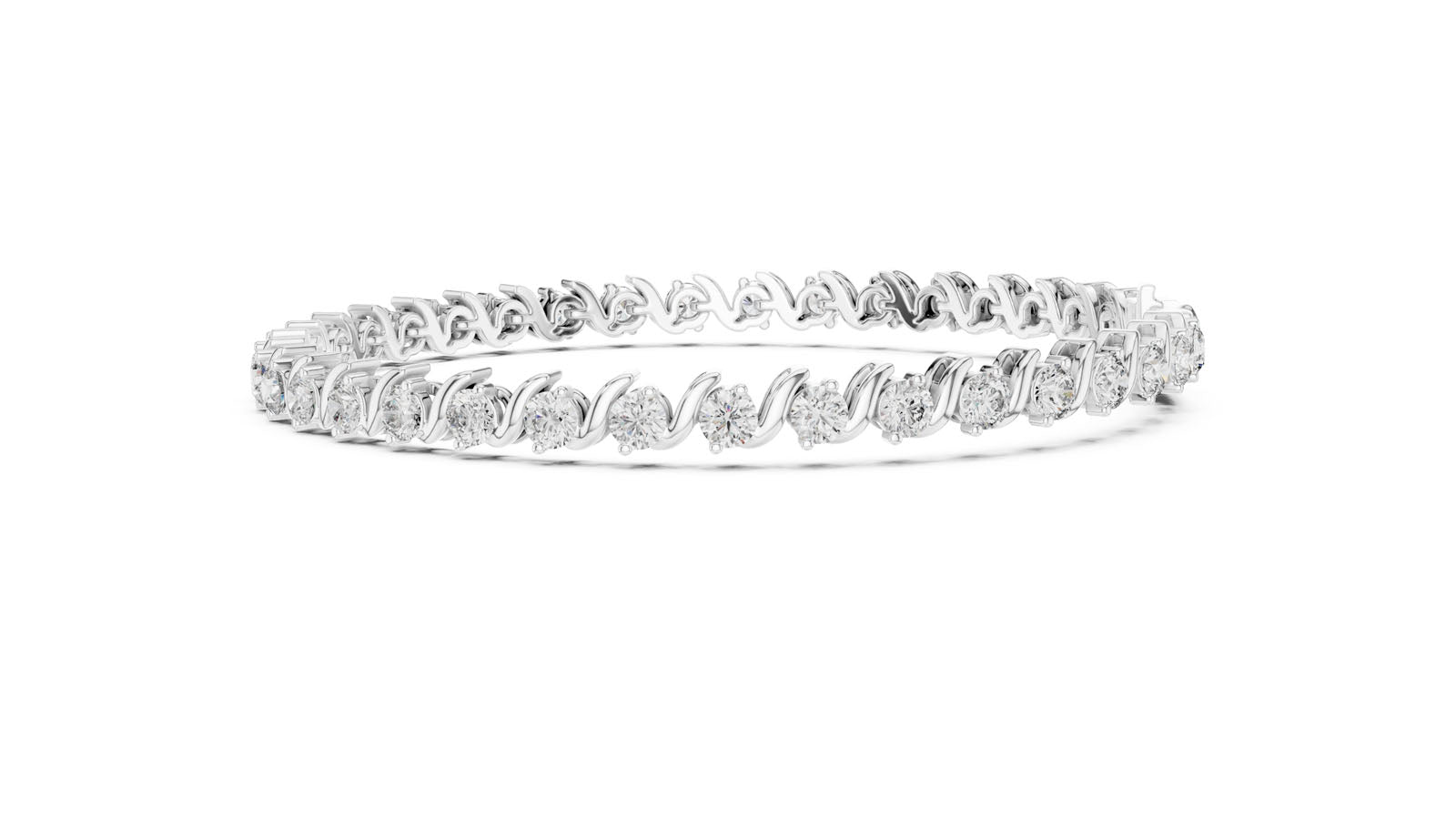 3.60 Ct. Twist Link Round Diamond Bracelet (GLBR-0003) 4