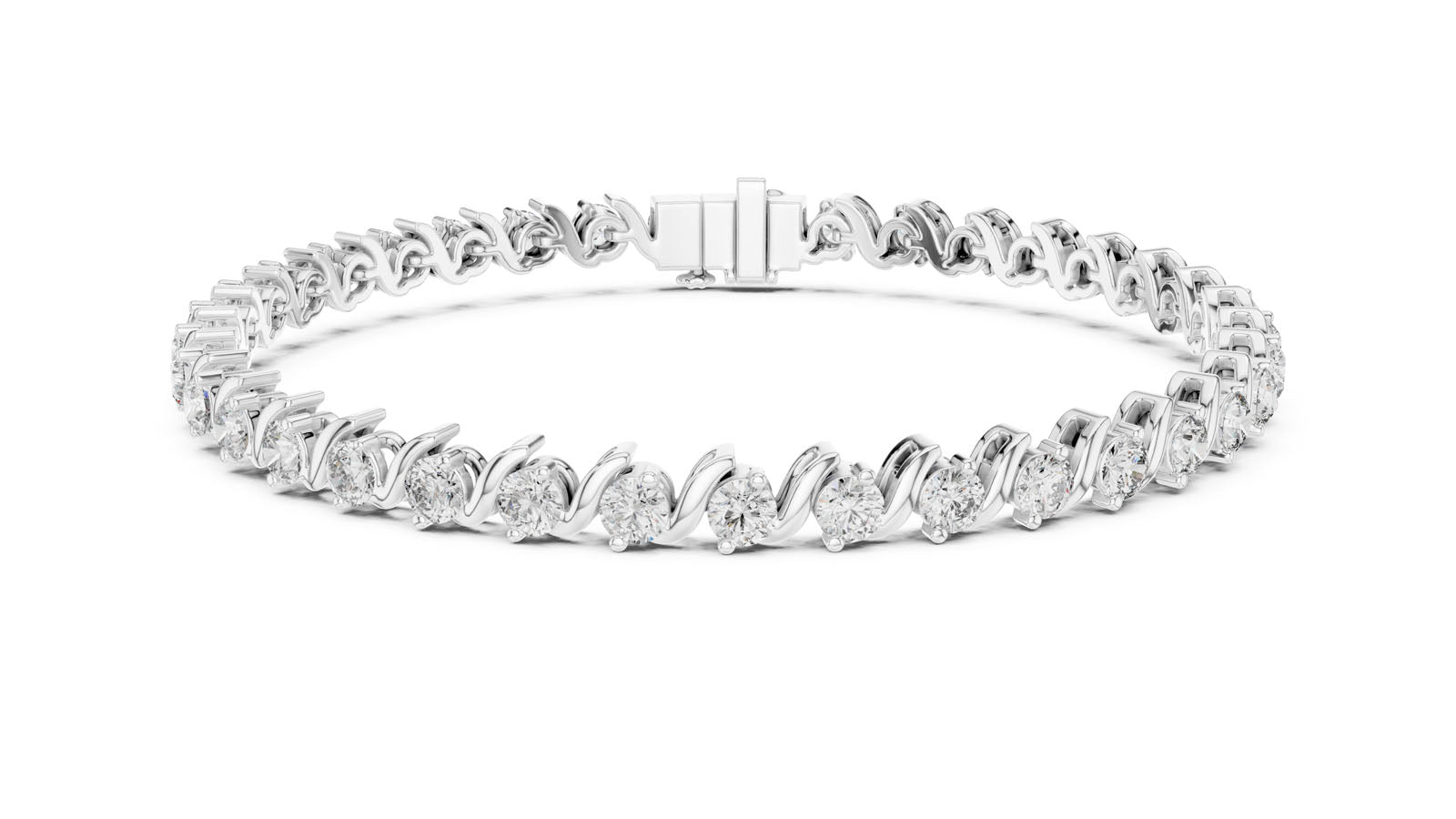 3.60 Ct. Twist Link Round Diamond Bracelet (GLBR-0003) 3