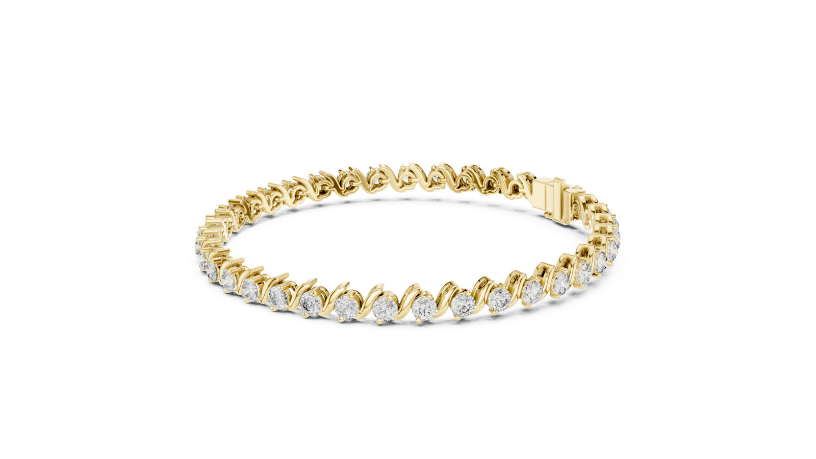 3.60 Ct. Twist Link Round Diamond Bracelet (GLBR-0003) 5