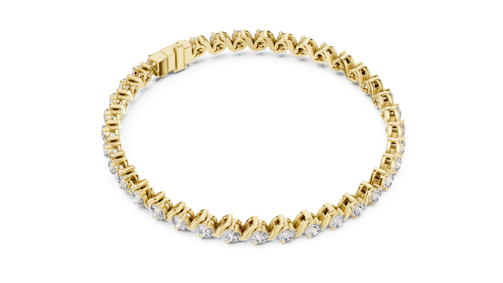 3.60 Ct. Twist Link Round Diamond Bracelet (GLBR-0003)