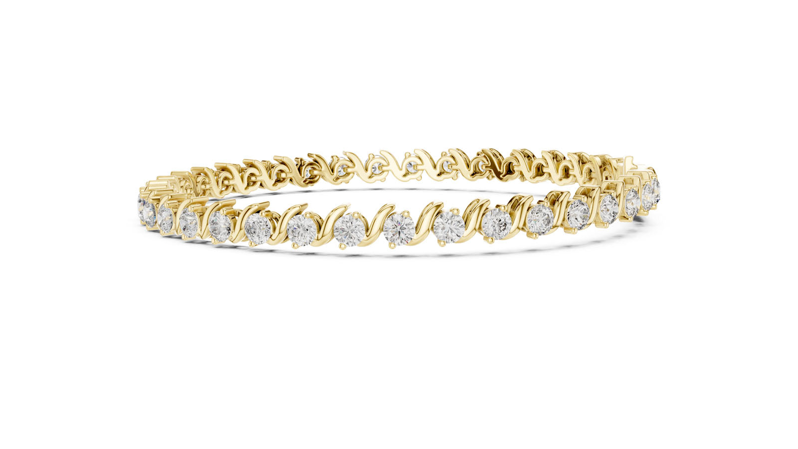 3.60 Ct. Twist Link Round Diamond Bracelet (GLBR-0003) 8