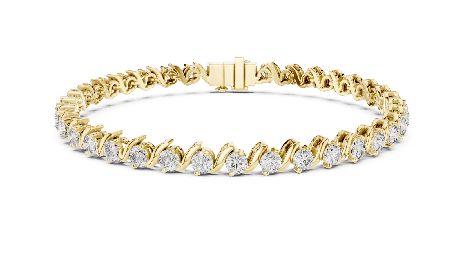 3.60 Ct. Twist Link Round Diamond Bracelet (GLBR-0003) 6