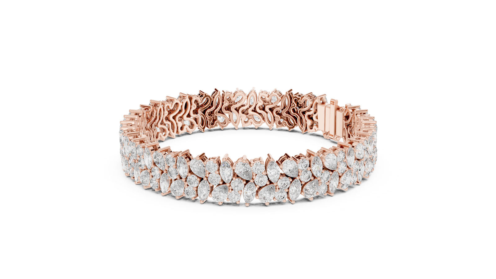 13.50 Ct. Multi-Shape Diamond Cluster Bracelet (GLBR-0004) 3