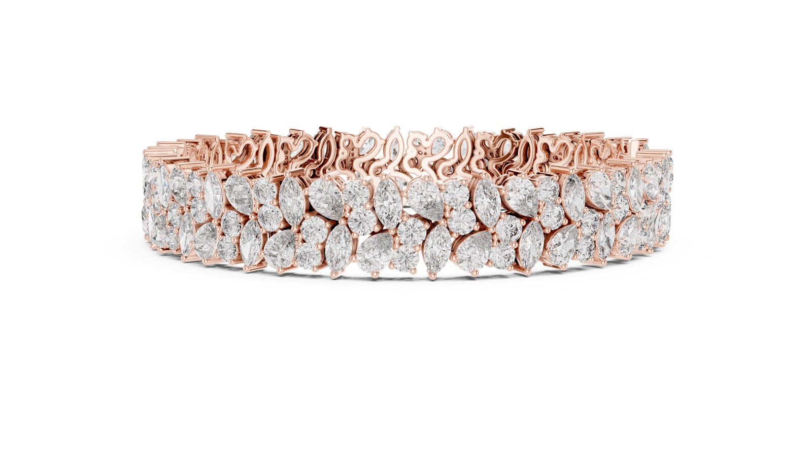 13.50 Ct. Multi-Shape Diamond Cluster Bracelet (GLBR-0004) 5